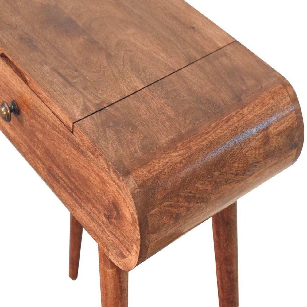 Artisan Furniture Mini Honey Caramel Dressing Table with Foldable Mirror - Artisan Furniture - Flyclothing LLC