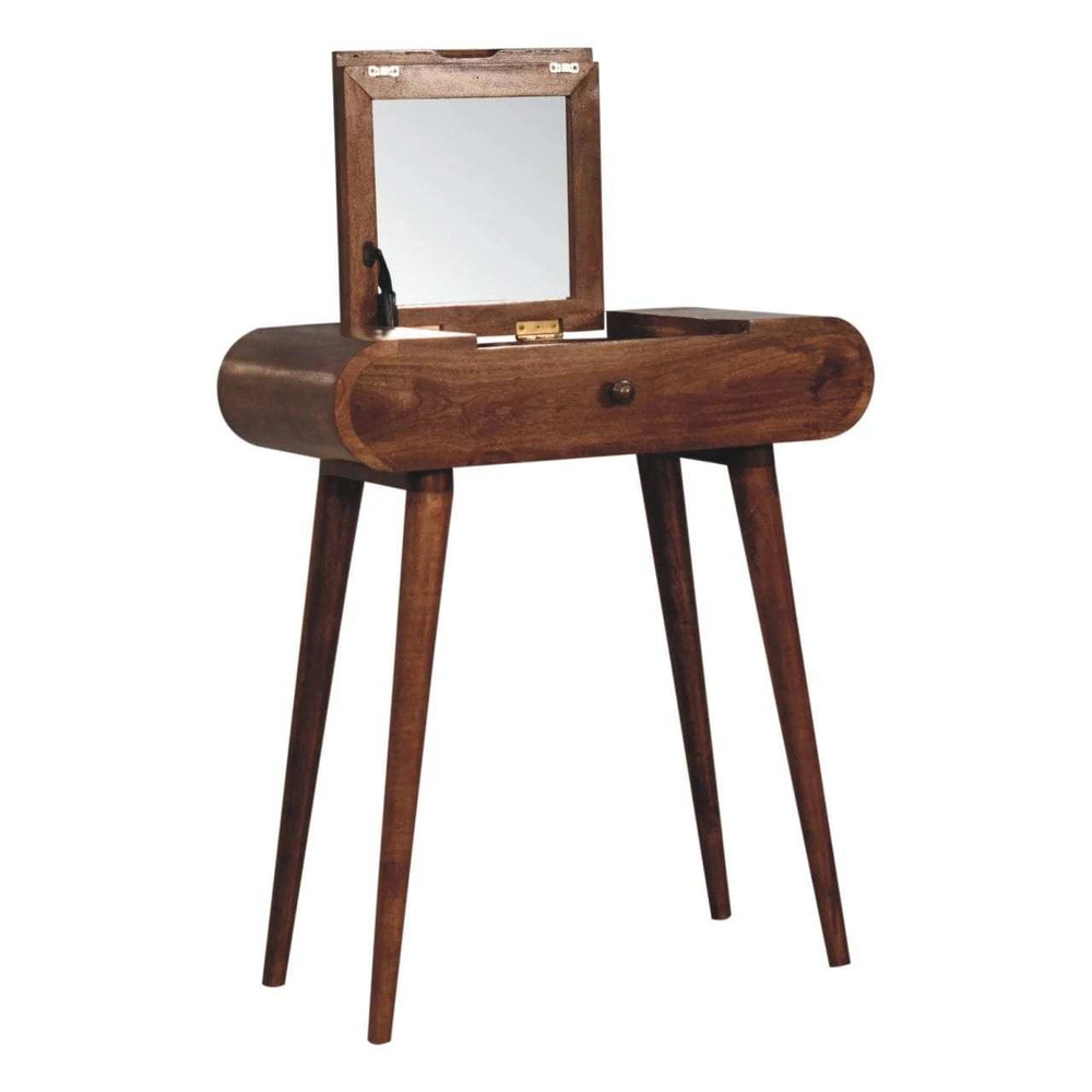 Artisan Furniture Mini Honey Caramel Dressing Table with Foldable Mirror - Artisan Furniture - Flyclothing LLC