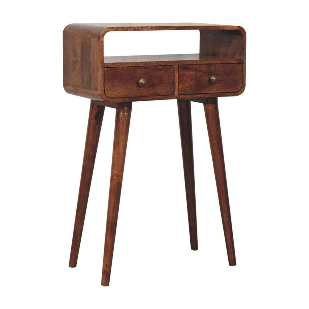 Artisan Furniture Mini Curved Honey Caramel Console Table - Artisan Furniture - Flyclothing LLC