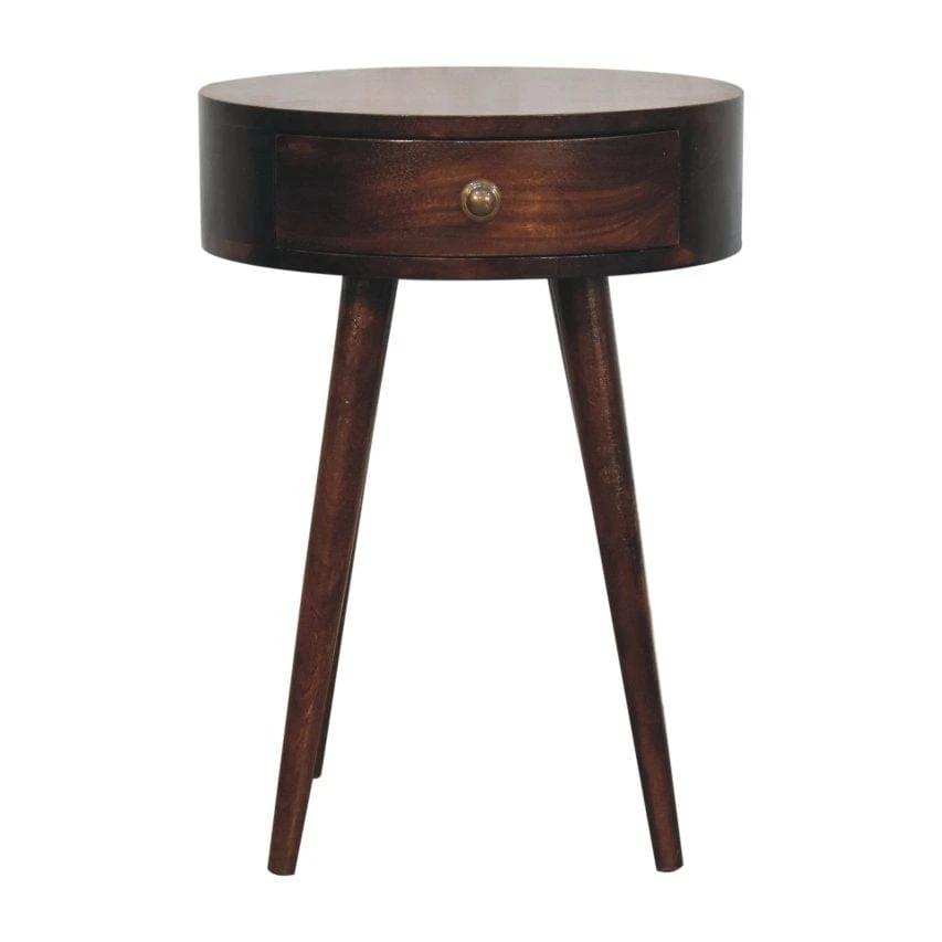 Artisan Furniture Nordic California Walnut Circular Shaped Bedside - Artisan Furniture - Flyclothing LLC