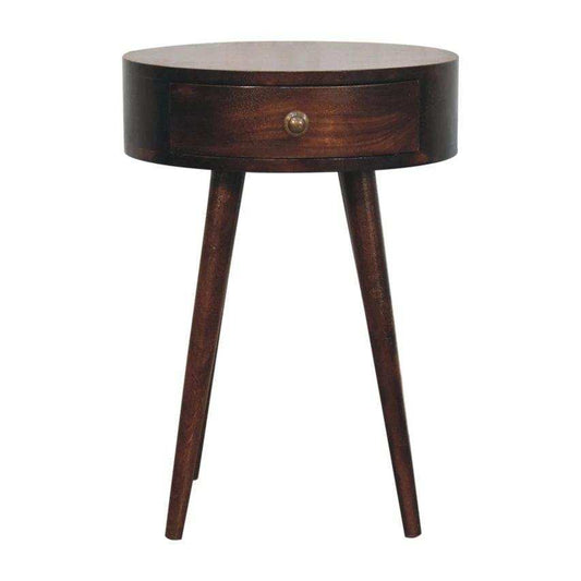 Artisan Furniture Nordic California Walnut Circular Shaped Bedside - Artisan Furniture - Flyclothing LLC