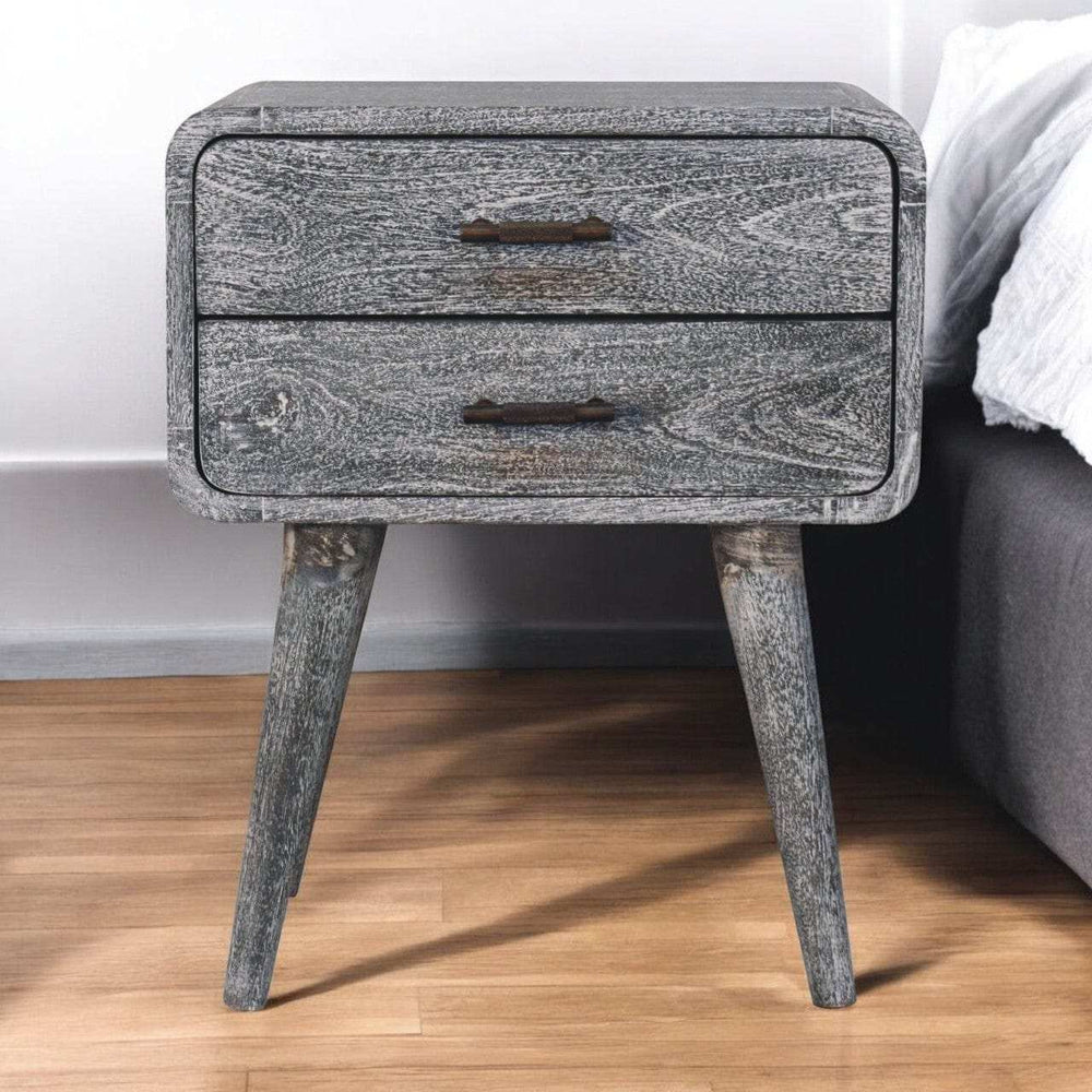 Artisan Furniture Sandblasted Ash Curved Bedside - Artisan Furniture - Flyclothing LLC
