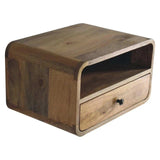 Artisan Large Oak-ish Curve Upper Slot Floating Bedside - Artisan Furniture - Flyclothing LLC