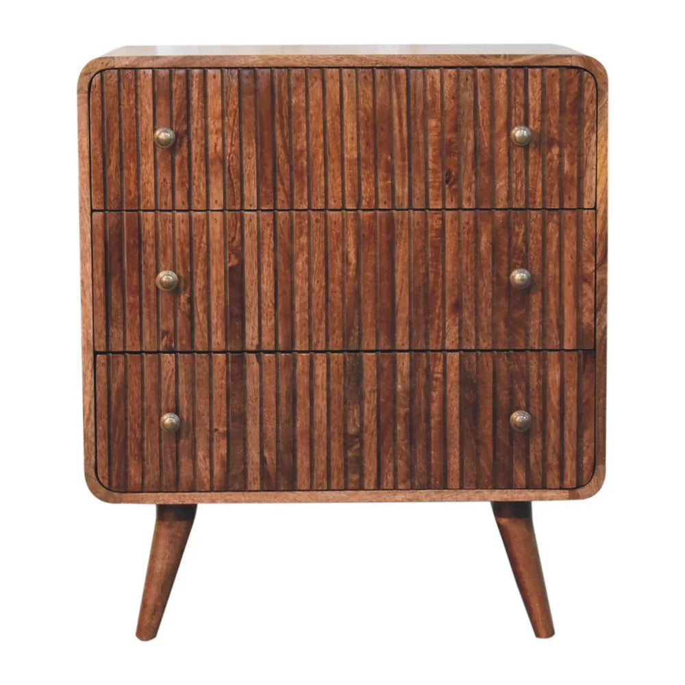 Honey Caramel T-bar Ridged Chest - Artisan Furniture - Flyclothing LLC