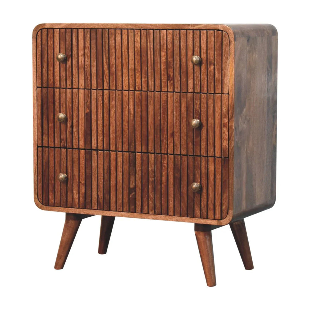 Honey Caramel T-bar Ridged Chest - Artisan Furniture - Flyclothing LLC