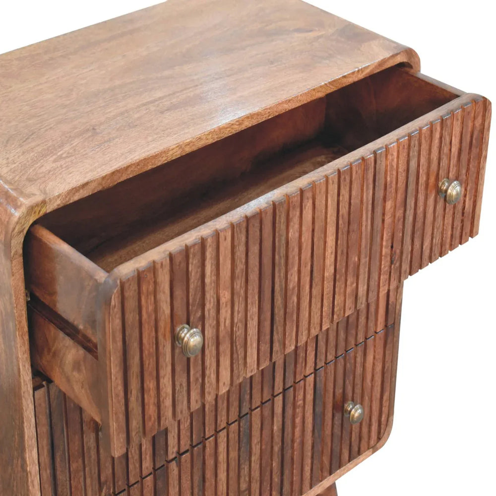 Honey Caramel T-bar Ridged Chest - Artisan Furniture - Flyclothing LLC