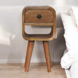 Artisan Furniture Extra Mini Oak-ish Curve Lower Bedside - Artisan Furniture - Flyclothing LLC