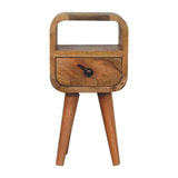 Extra Mini Oakish Curve Open Slot Bedside - Artisan Furniture - Flyclothing LLC
