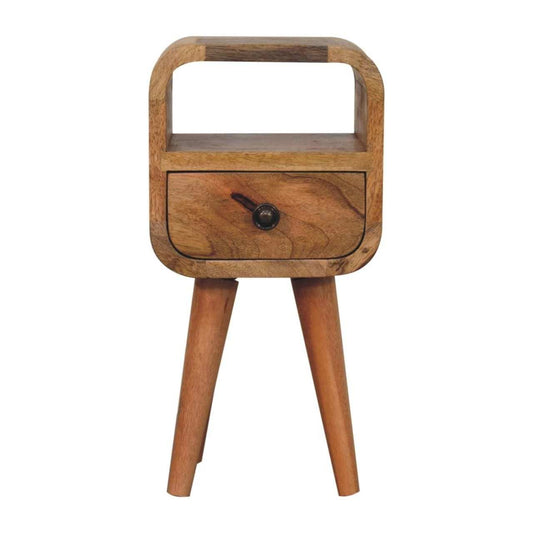 Extra Mini Oakish Curve Open Slot Bedside - Artisan Furniture - Flyclothing LLC