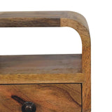 Extra Mini Oakish Curve Open Slot Bedside - Artisan Furniture - Flyclothing LLC