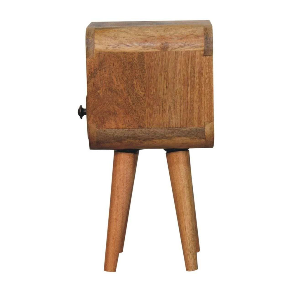 Extra Mini Oakish Curve Open Slot Bedside - Artisan Furniture - Flyclothing LLC