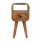 Extra Mini Oakish Curve Open Slot Bedside - Artisan Furniture - Flyclothing LLC