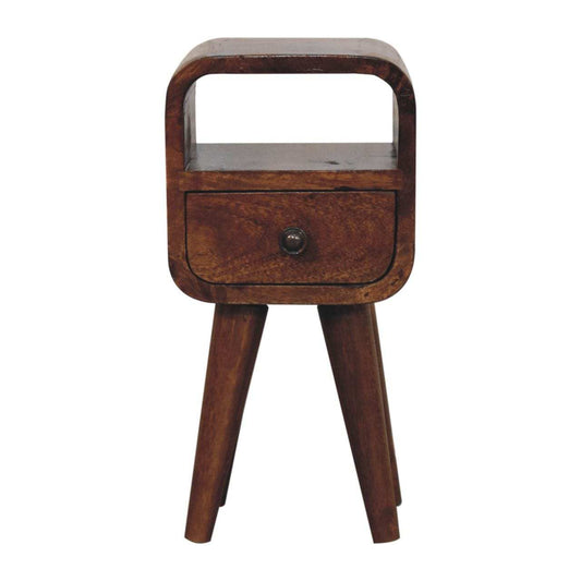 Extra Mini Chestnut Curve Open Slot Bedside - Artisan Furniture - Flyclothing LLC