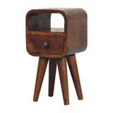 Extra Mini Chestnut Curve Open Slot Bedside - Artisan Furniture - Flyclothing LLC