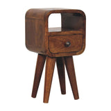 Extra Mini Chestnut Curve Open Slot Bedside - Artisan Furniture - Flyclothing LLC