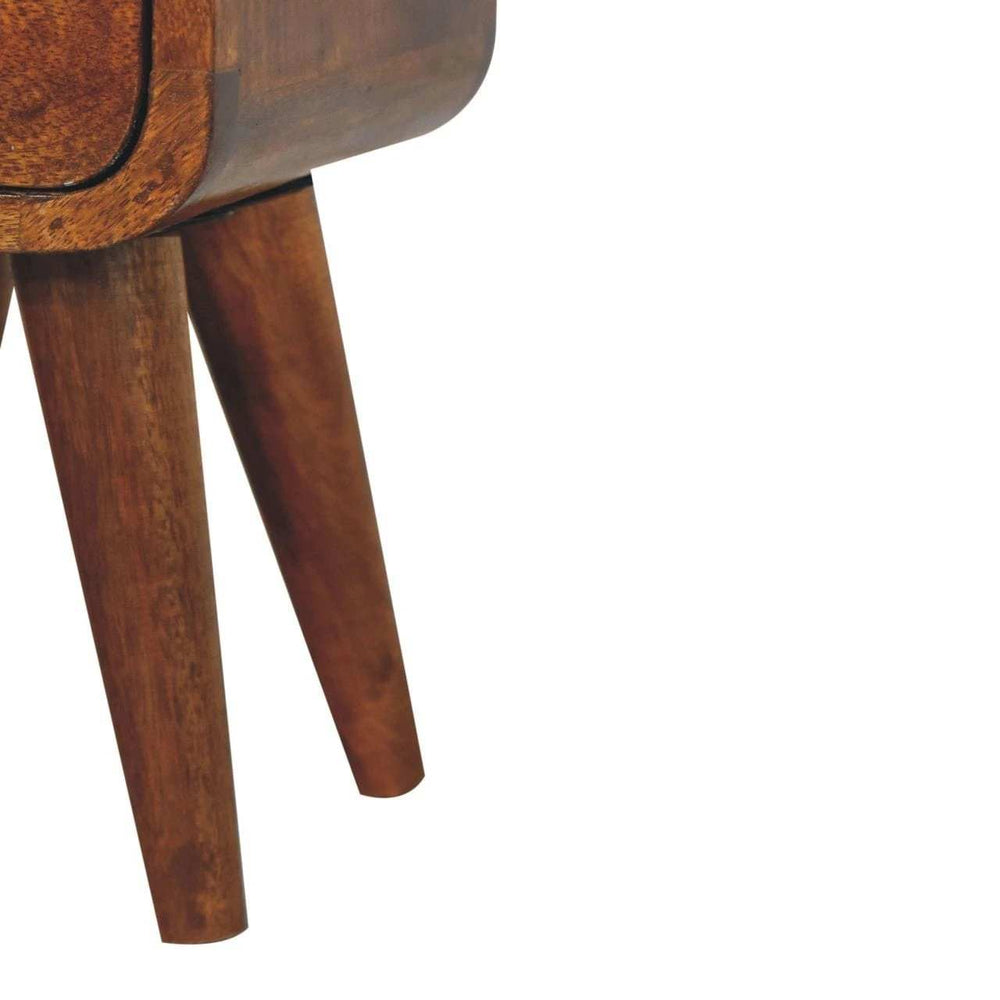 Extra Mini Chestnut Curve Open Slot Bedside - Artisan Furniture - Flyclothing LLC