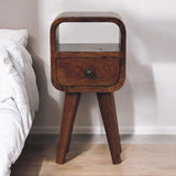 Extra Mini Chestnut Curve Open Slot Bedside - Artisan Furniture - Flyclothing LLC