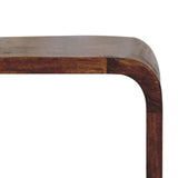 Extra Mini Minimalist Open Curved Chestnut Bedside - Artisan Furniture - Flyclothing LLC