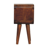 Extra Mini Minimalist Open Curved Chestnut Bedside - Artisan Furniture - Flyclothing LLC