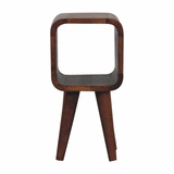Extra Mini Minimalist Open Curved Chestnut Bedside - Artisan Furniture - Flyclothing LLC