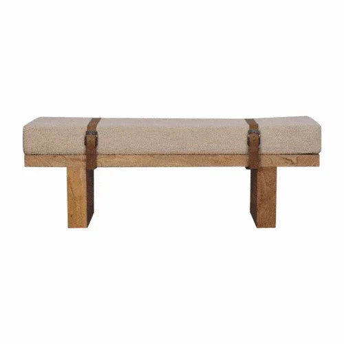 Belmont Cream Boucle Bench - Artisan Furniture - Flyclothing LLC