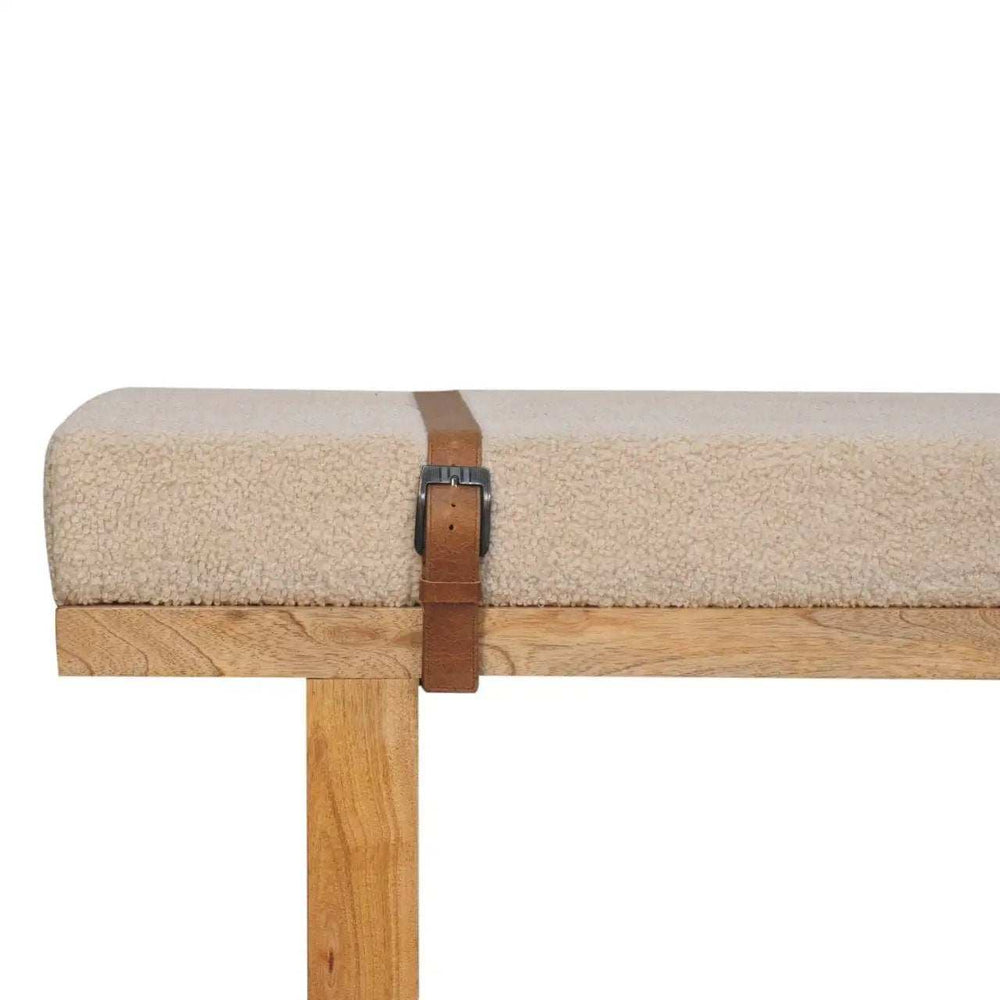 Belmont Cream Boucle Bench - Artisan Furniture - Flyclothing LLC
