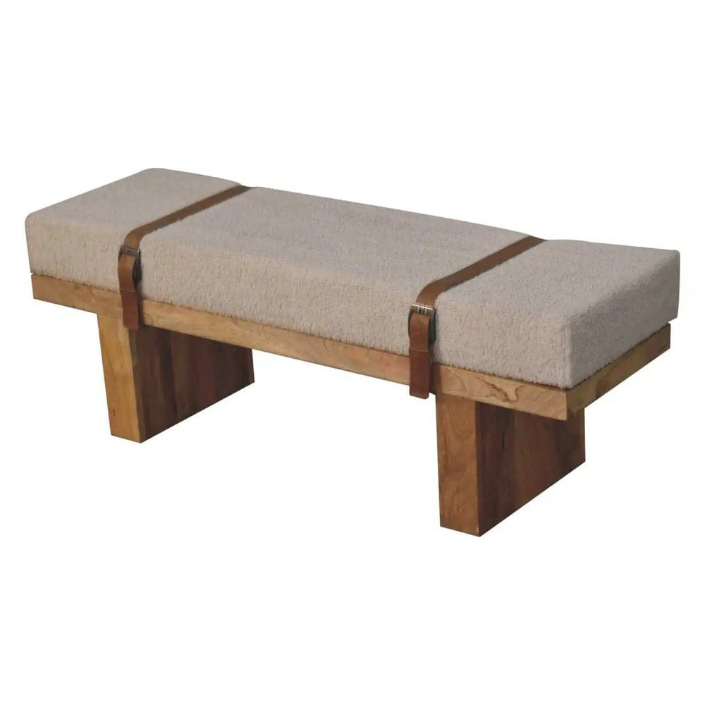 Belmont Cream Boucle Bench - Artisan Furniture - Flyclothing LLC