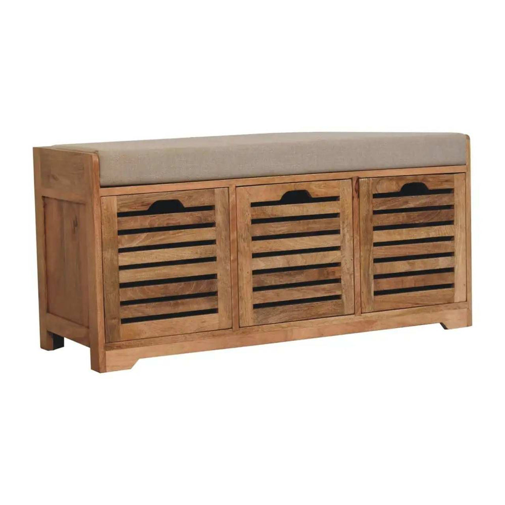 Shutter Oak-ish Shoe Bench - Artisan Furniture - Flyclothing LLC
