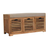 Shutter Oak-ish Shoe Bench - Artisan Furniture - Flyclothing LLC
