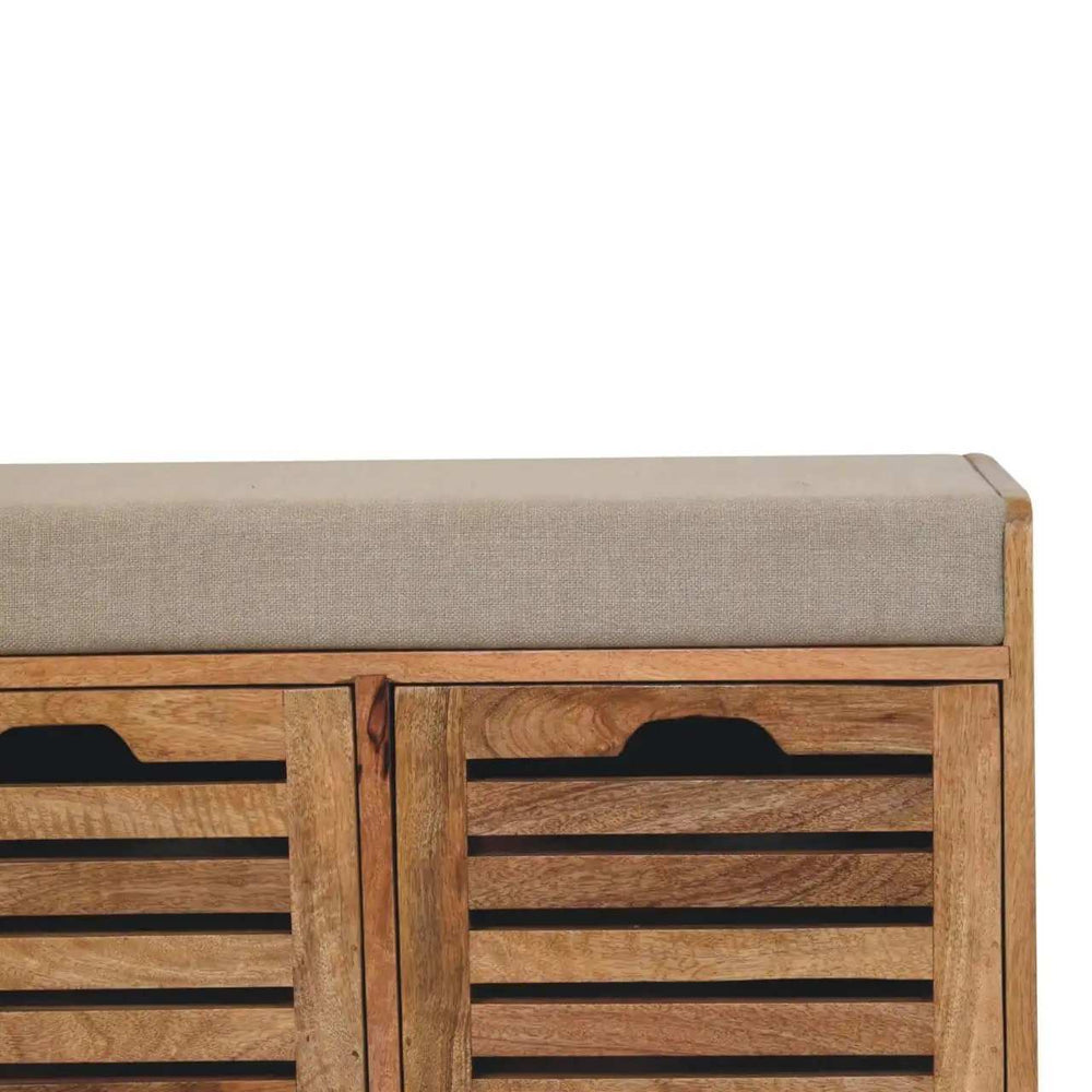 Shutter Oak-ish Shoe Bench - Artisan Furniture - Flyclothing LLC