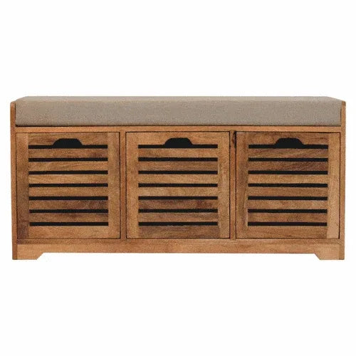 Shutter Oak-ish Shoe Bench - Artisan Furniture - Flyclothing LLC