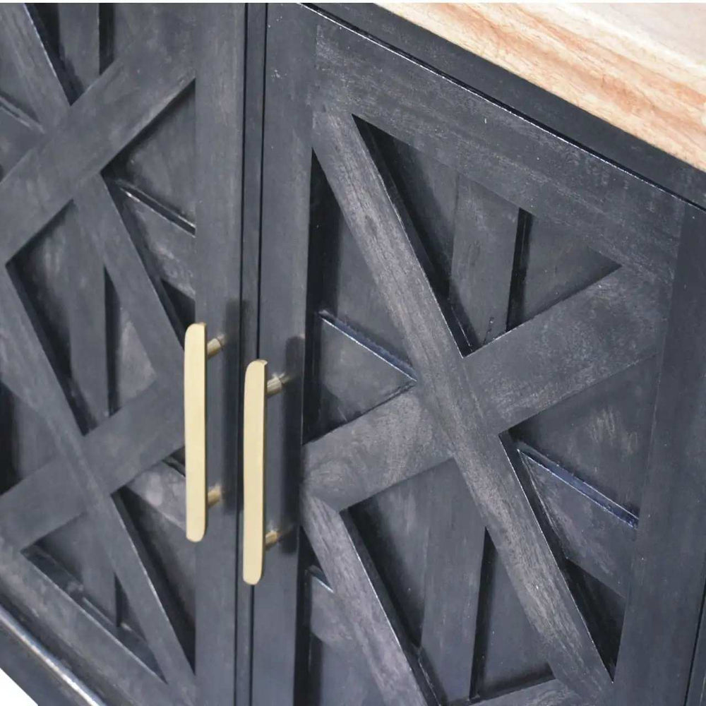 Regal Ash Black Rustic Sideboard - Artisan Furniture - Flyclothing LLC