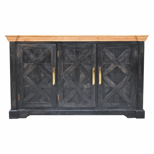 Regal Ash Black Rustic Sideboard - Artisan Furniture - Flyclothing LLC