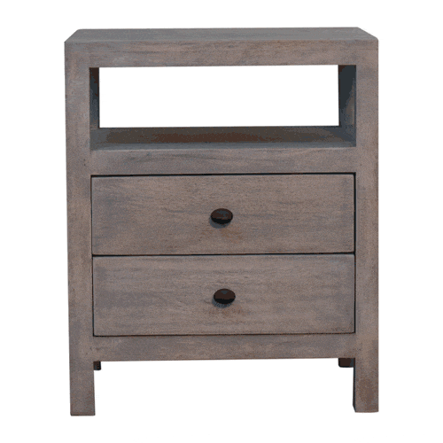 Artisan Furniture Acid Wash 2 Drawer Open Bedside - Artisan Furniture - Flyclothing LLC