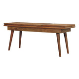 Larissa Triple Accent Oak-ish Cane Bench - Artisan Furniture - Flyclothing LLC
