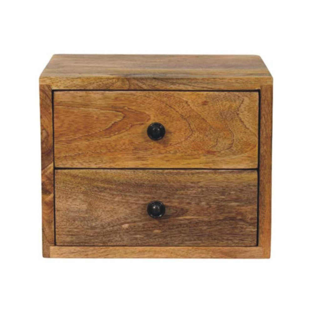 Artisan Furniture Solis 2-Drawer Oak-ish Wall Mounted Nightstand - Artisan Furniture - Flyclothing LLC
