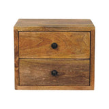 Artisan Furniture Solis 2-Drawer Oak-ish Wall Mounted Nightstand - Artisan Furniture - Flyclothing LLC