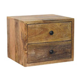 Artisan Furniture Solis 2-Drawer Oak-ish Wall Mounted Nightstand - Artisan Furniture - Flyclothing LLC