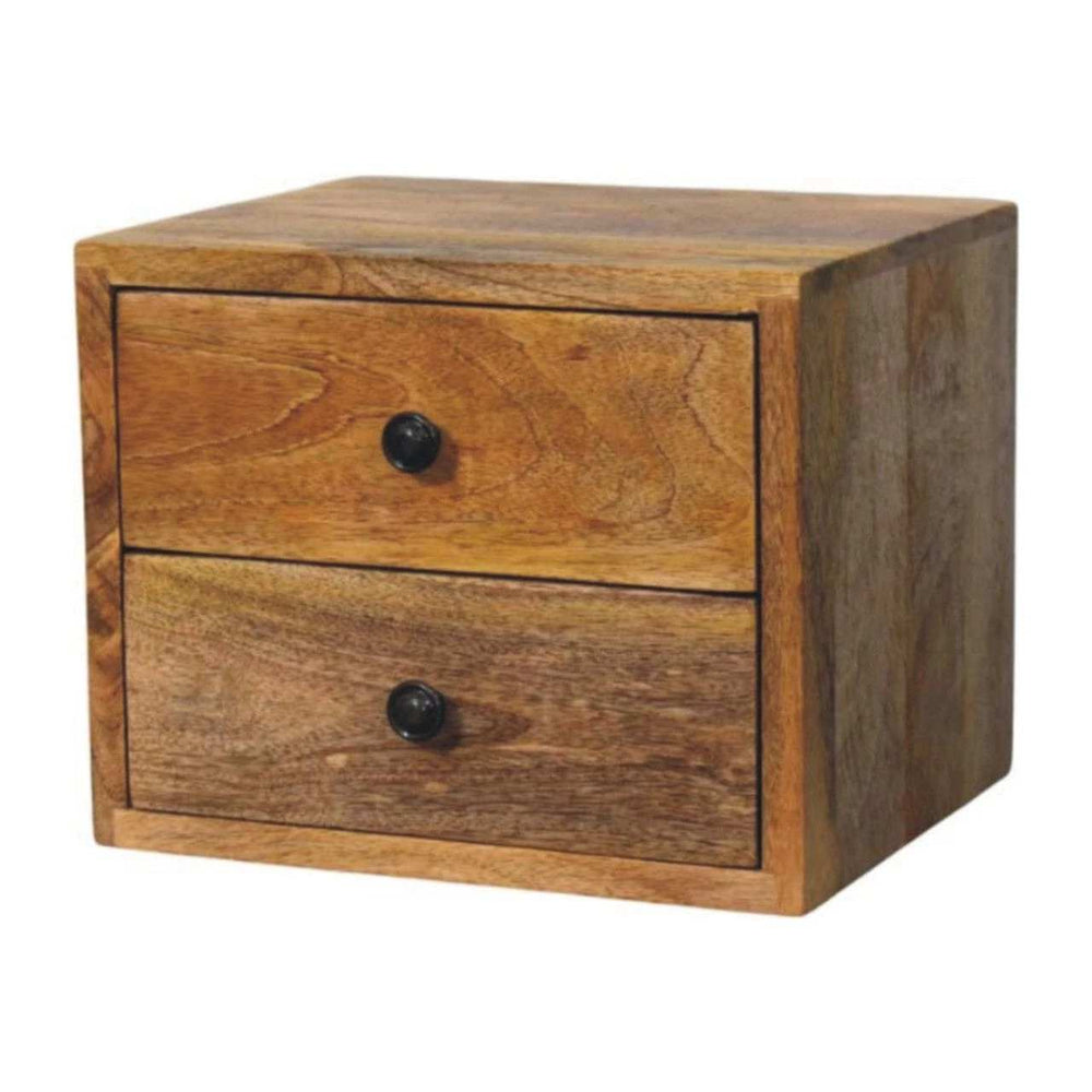 Artisan Furniture Solis 2-Drawer Oak-ish Wall Mounted Nightstand - Artisan Furniture - Flyclothing LLC