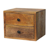 Artisan Furniture Solis 2-Drawer Oak-ish Wall Mounted Nightstand - Artisan Furniture - Flyclothing LLC