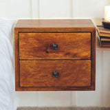 Artisan Furniture Solis 2-Drawer Chestnut Wall Mounted Nightstand - Artisan Furniture - Flyclothing LLC