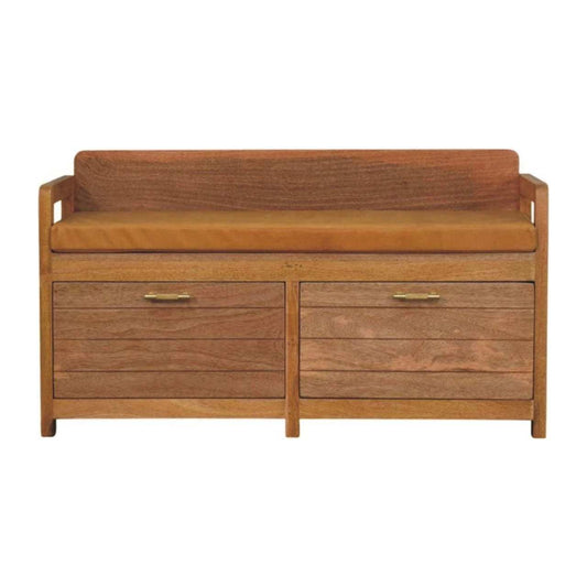 Oxford Oak-ish 2 Drawer Storage Bench - Artisan Furniture - Flyclothing LLC