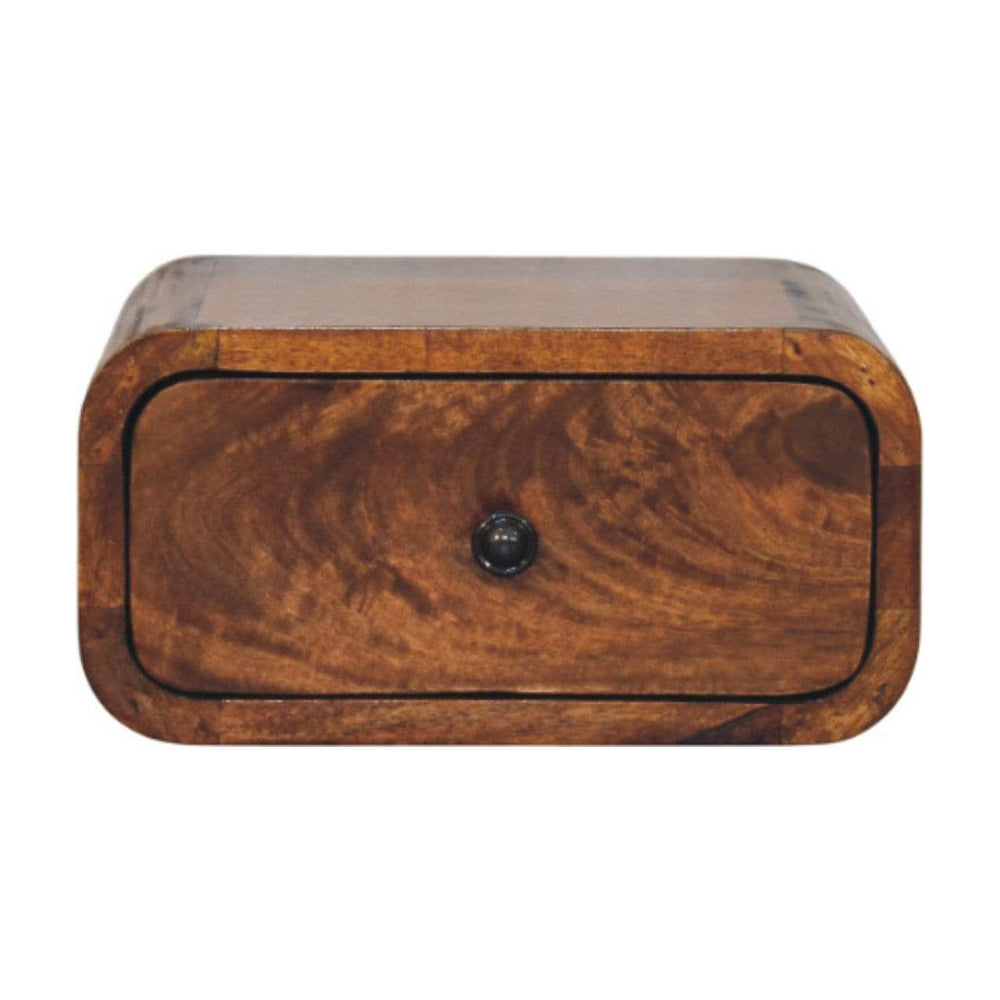Avora Mini Wall-Mounted Chestnut 1 Drawer Nightstand - Artisan Furniture - Flyclothing LLC