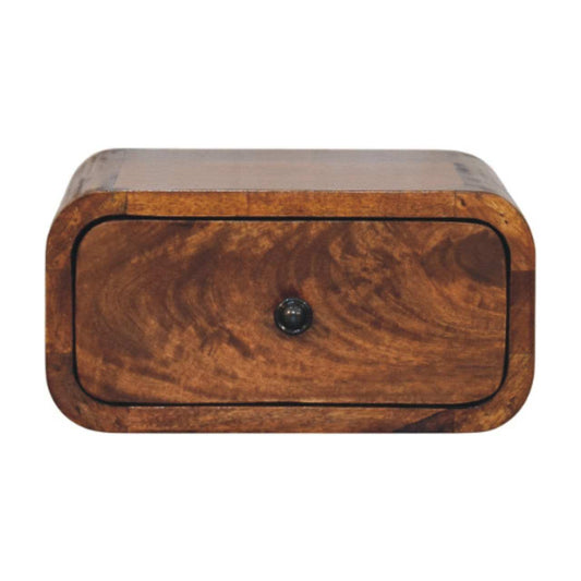 Avora Mini Wall-Mounted Chestnut 1 Drawer Nightstand - Artisan Furniture - Flyclothing LLC