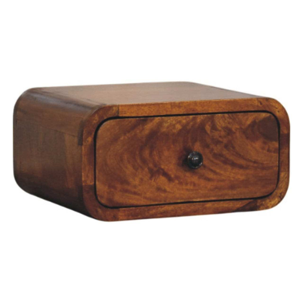 Avora Mini Wall-Mounted Chestnut 1 Drawer Nightstand - Artisan Furniture - Flyclothing LLC