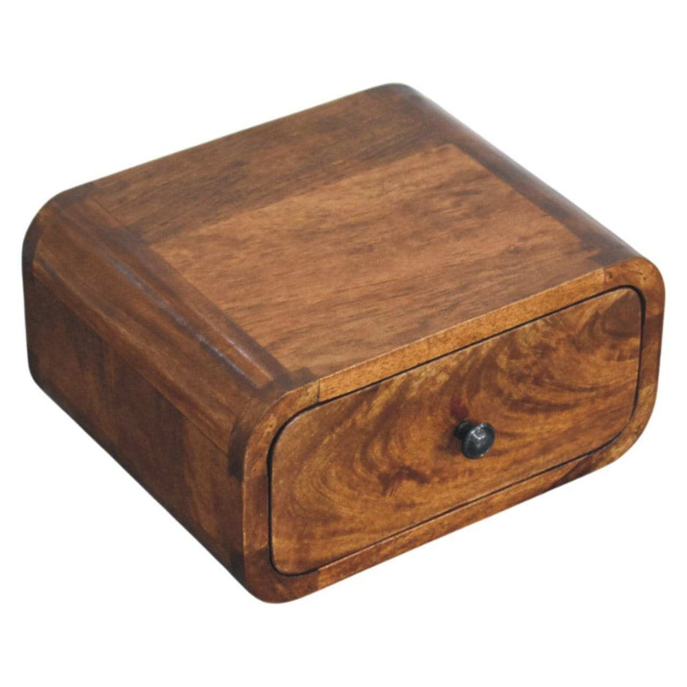 Avora Mini Wall-Mounted Chestnut 1 Drawer Nightstand - Artisan Furniture - Flyclothing LLC