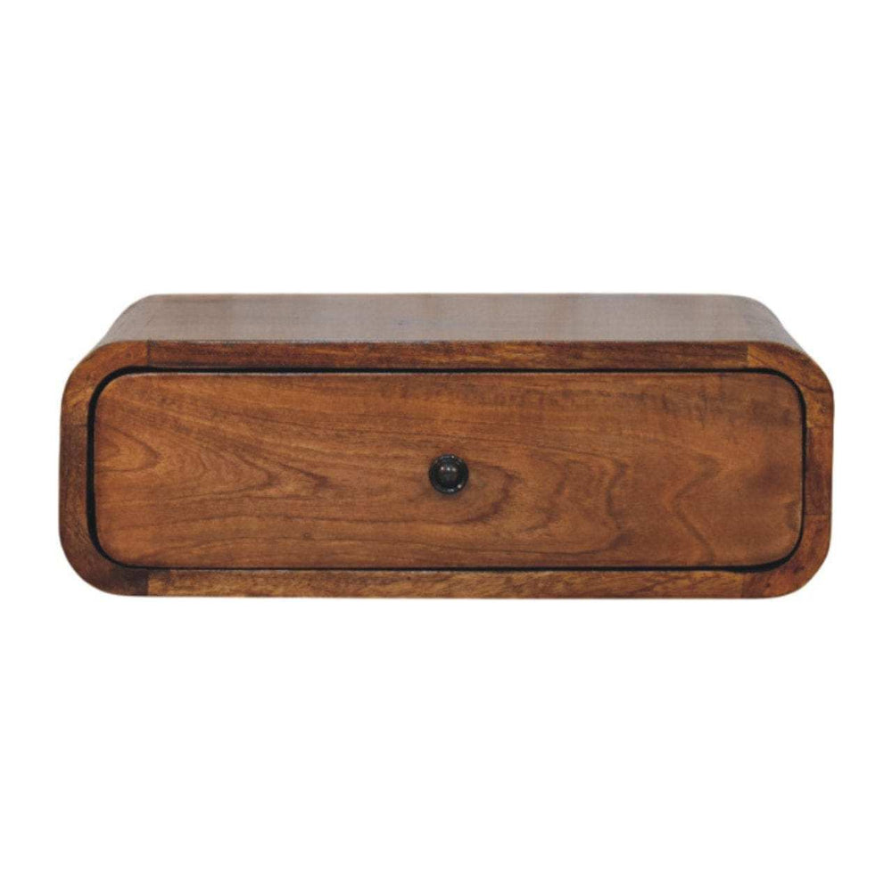 Avora Wall-Mounted Honey Caramel 1 Drawer Nightstand - Artisan Furniture - Flyclothing LLC