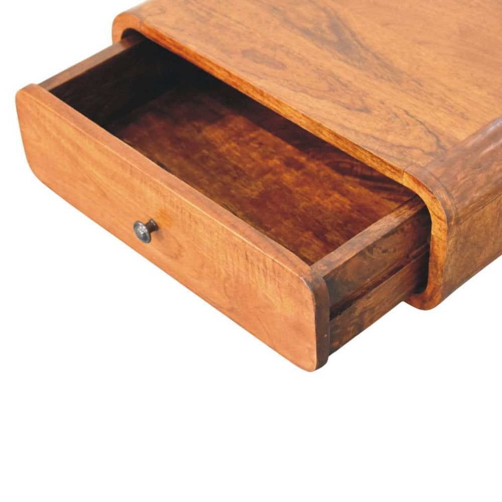 Avora Wall-Mounted Honey Caramel 1 Drawer Nightstand - Artisan Furniture - Flyclothing LLC