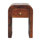 Mini Darcy Chestnut Nightstand with Curved Edges - Artisan Furniture - Flyclothing LLC