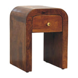 Mini Darcy Chestnut Nightstand with Curved Edges - Artisan Furniture - Flyclothing LLC